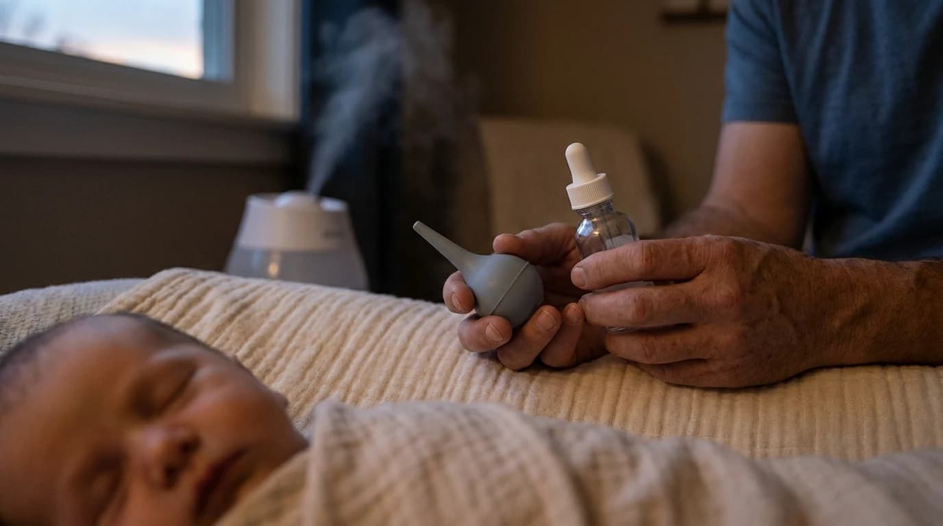 How to Clear a Baby's Stuffy Nose: Saline, Suction, Mist